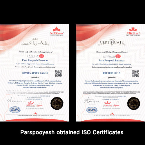 Parspooyesh obtained ISO Certificates